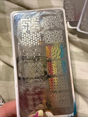 Nail Stamping Plate - Silver Metallic